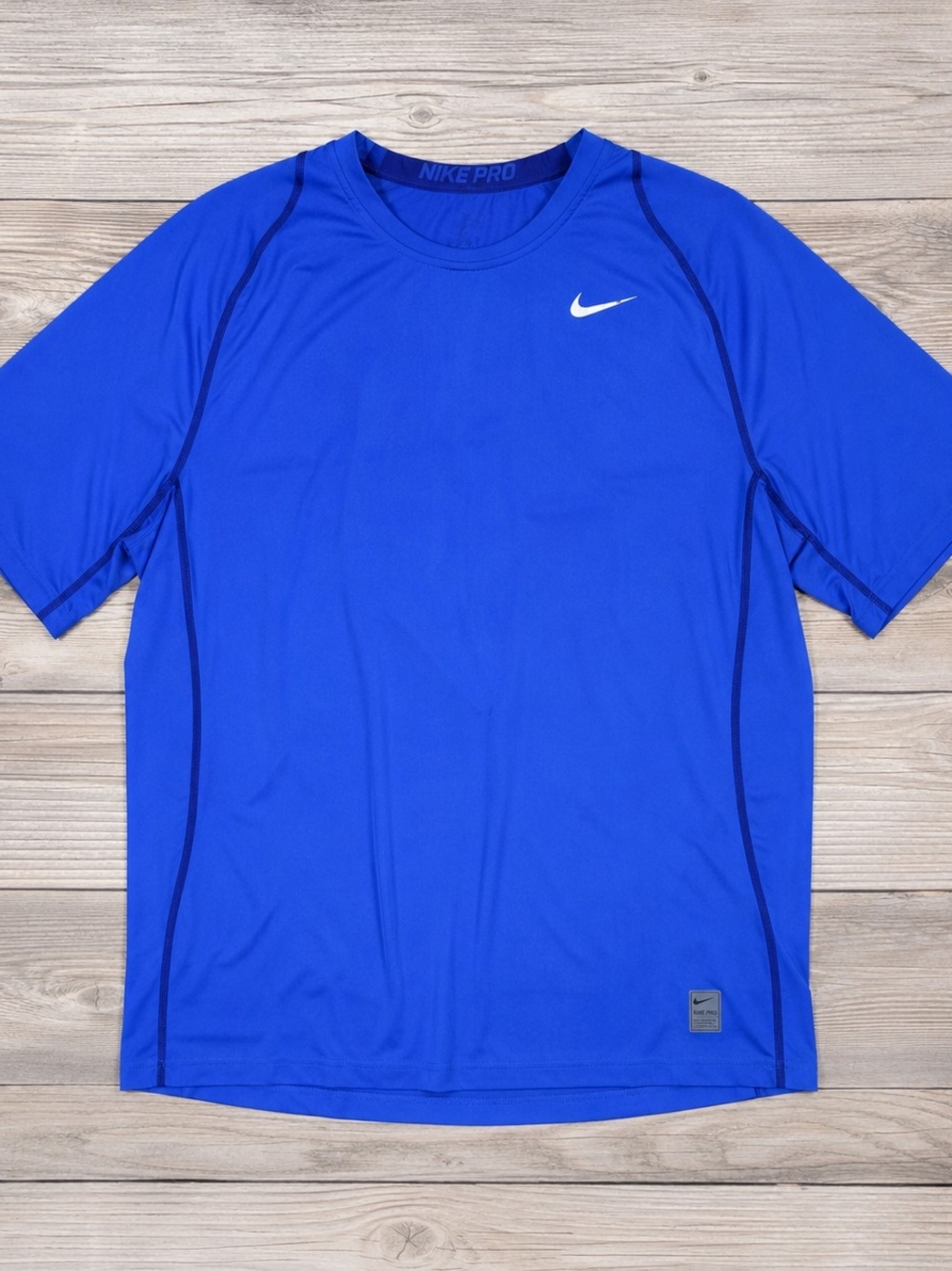 Nike Pro Dri-FIT Men's Royal Blue Athletic Training Shirt XL Short Sleeve